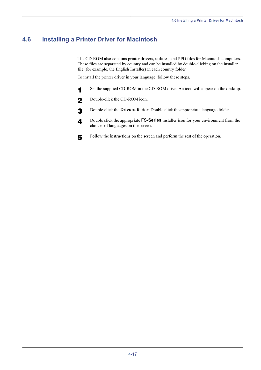 HP FS-8000C manual Installing a Printer Driver for Macintosh 