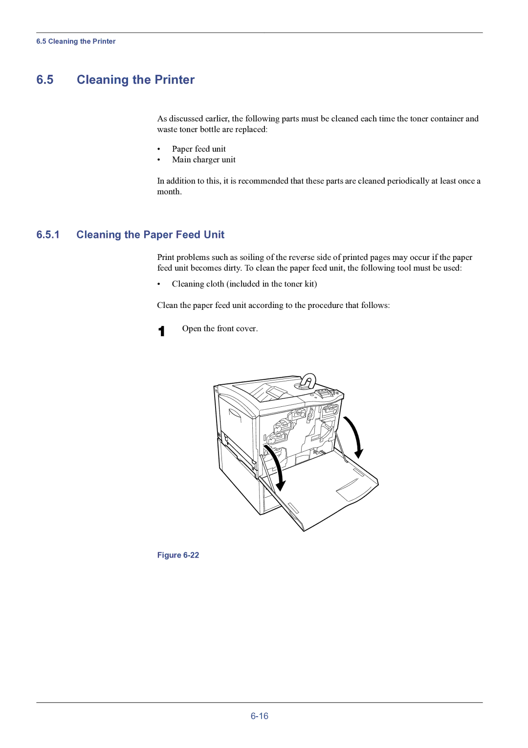 HP FS-8000C manual Cleaning the Printer, Cleaning the Paper Feed Unit 