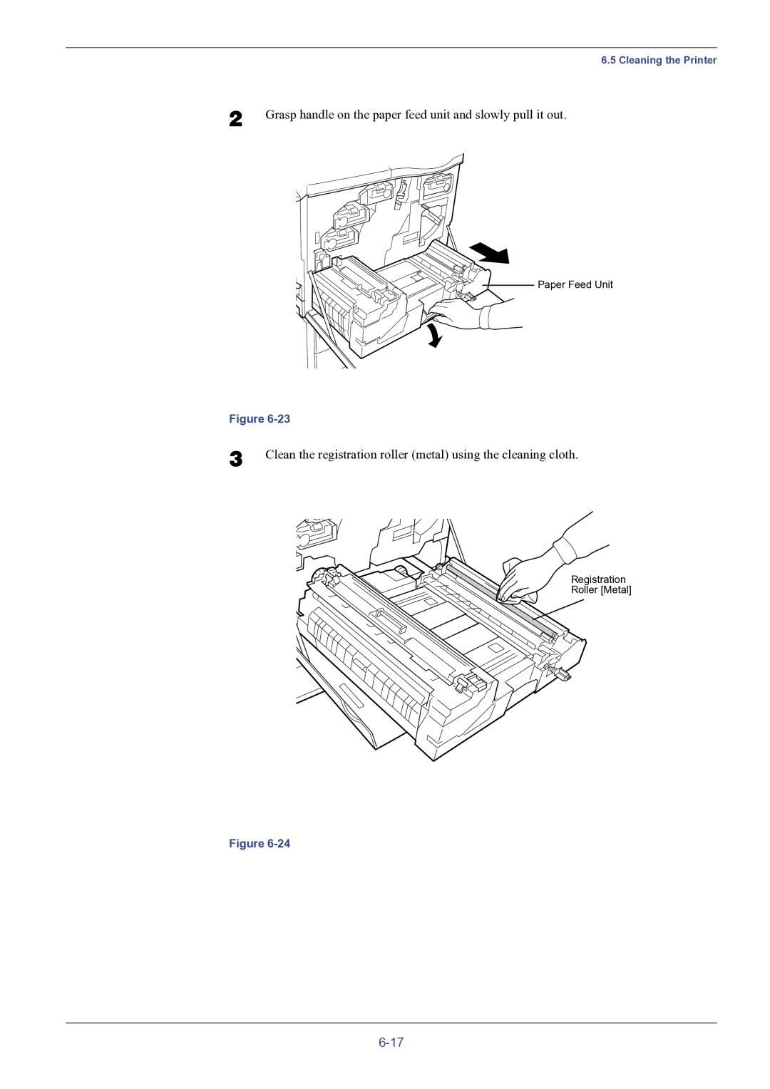 HP FS-8000C manual Grasp handle on the paper feed unit and slowly pull it out 