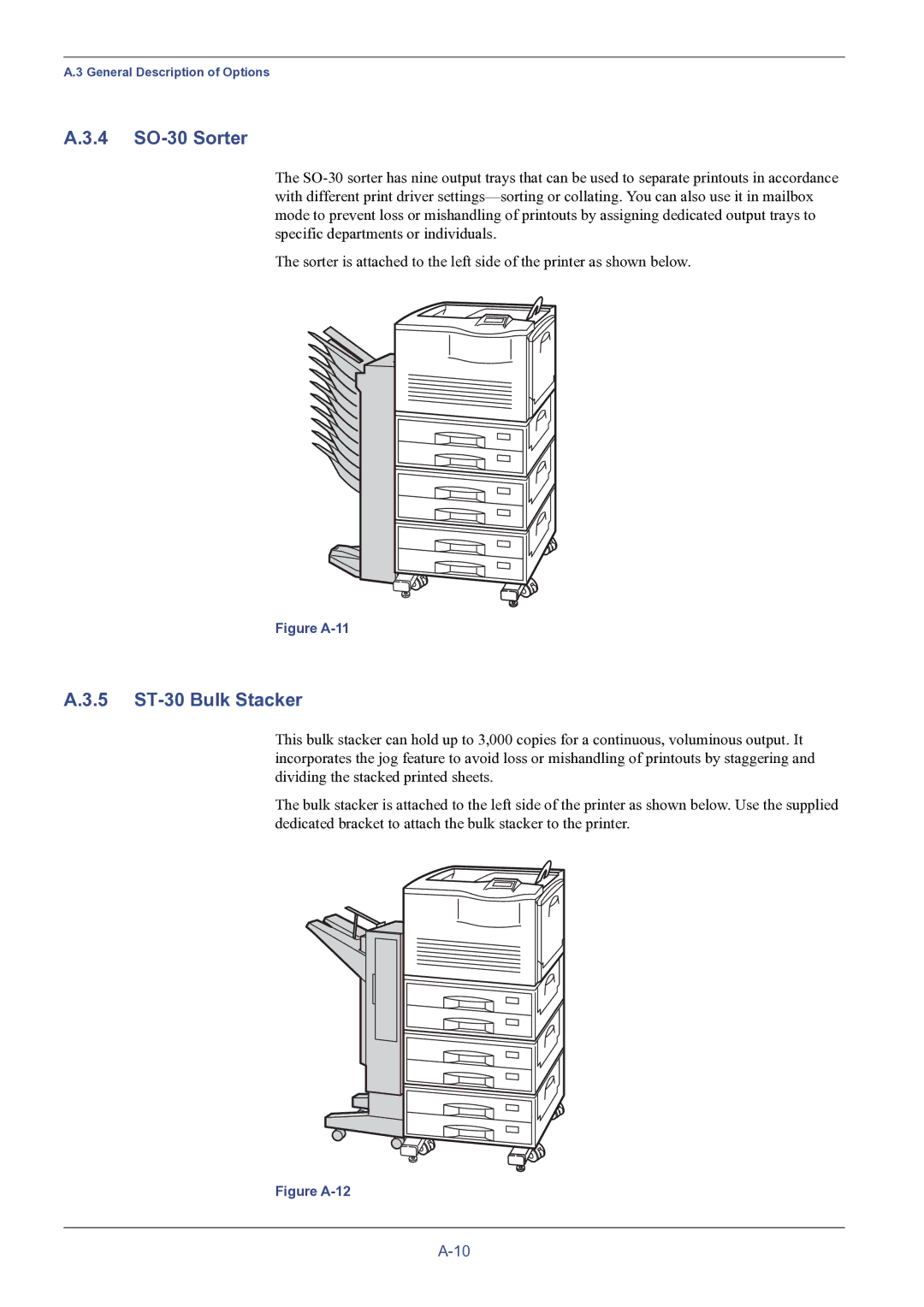 HP FS-8000C manual 4 SO-30 Sorter, 5 ST-30 Bulk Stacker 