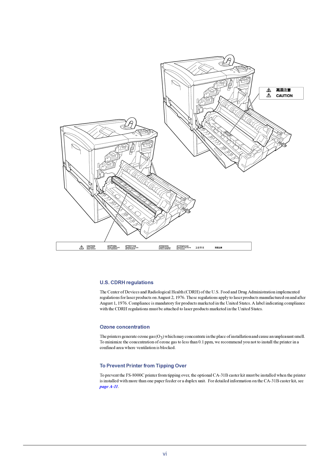 HP FS-8000C manual Cdrh regulations 