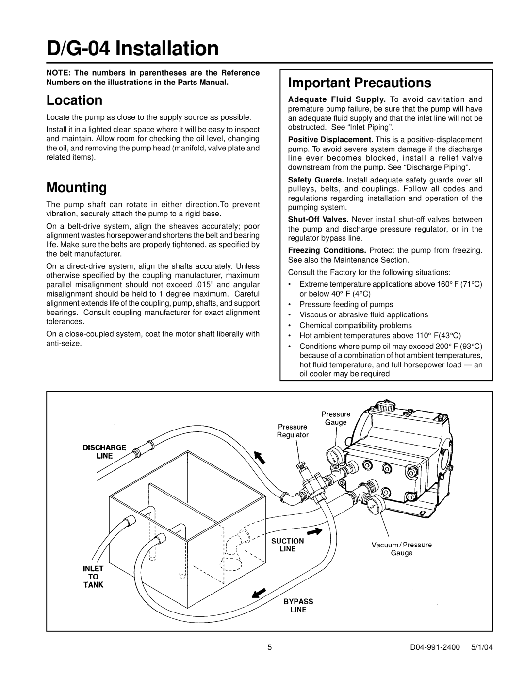 HP D-04, G-04 manual Installation, Location, Mounting, Important Precautions 