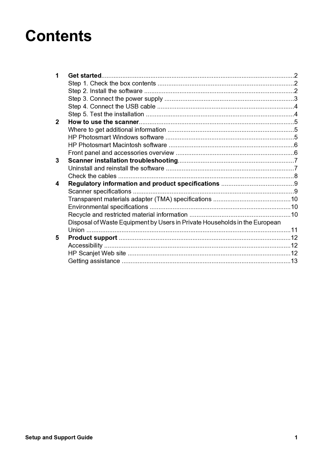 HP G 3010 manual Contents 