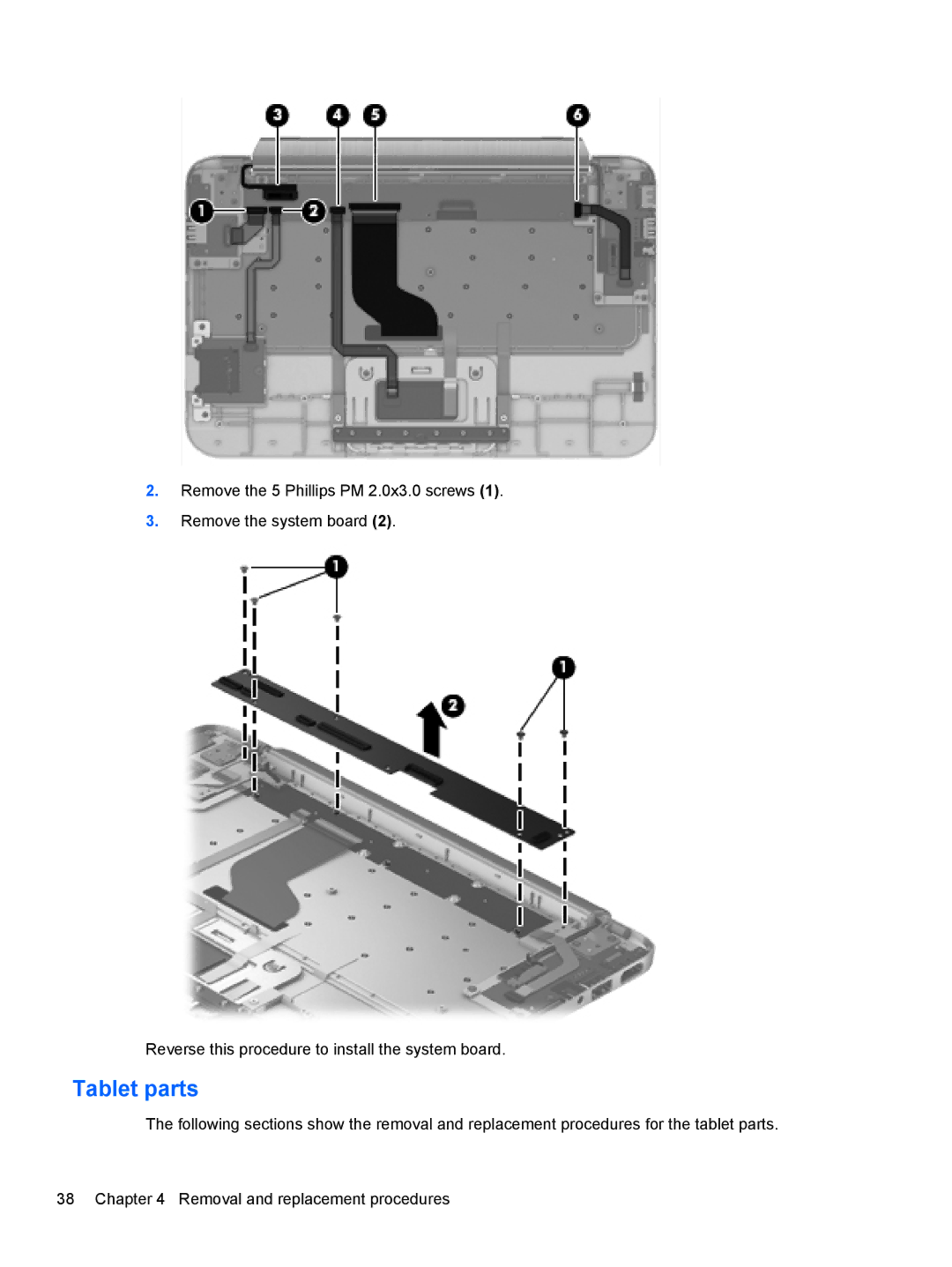 HP g012nr manual Tablet parts 