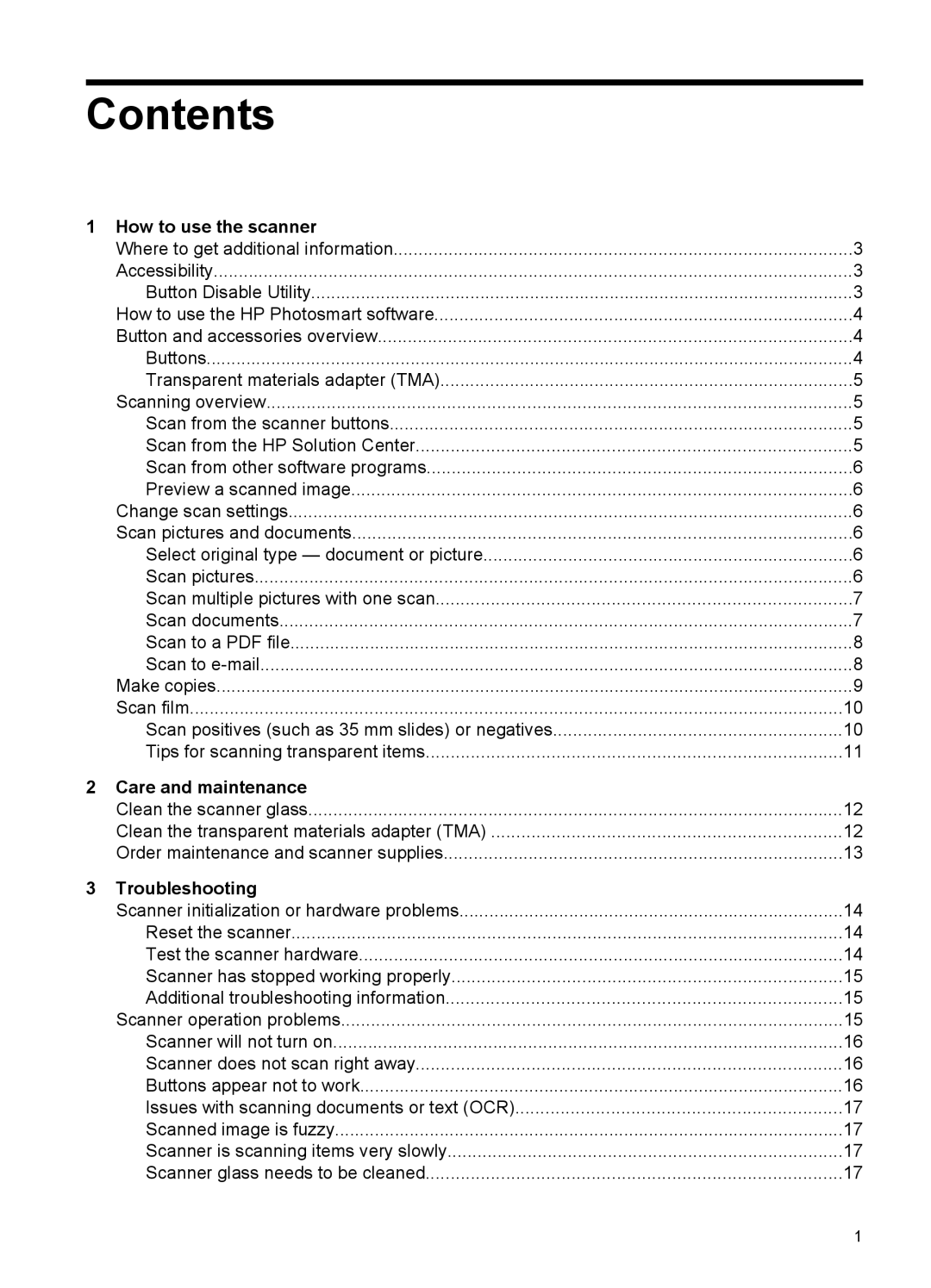 HP G3110 Photo manual Contents 