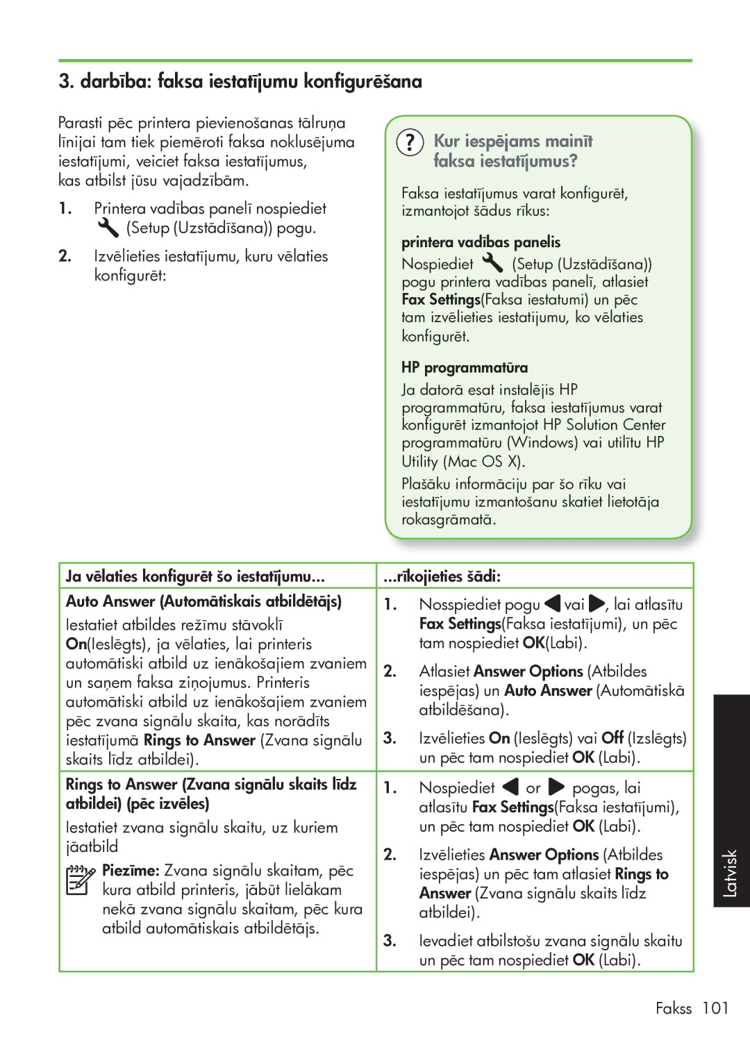 HP G510 manual Darbība faksa iestatījumu konfigurēšana, Kur iespējams mainīt faksa iestatījumus? 