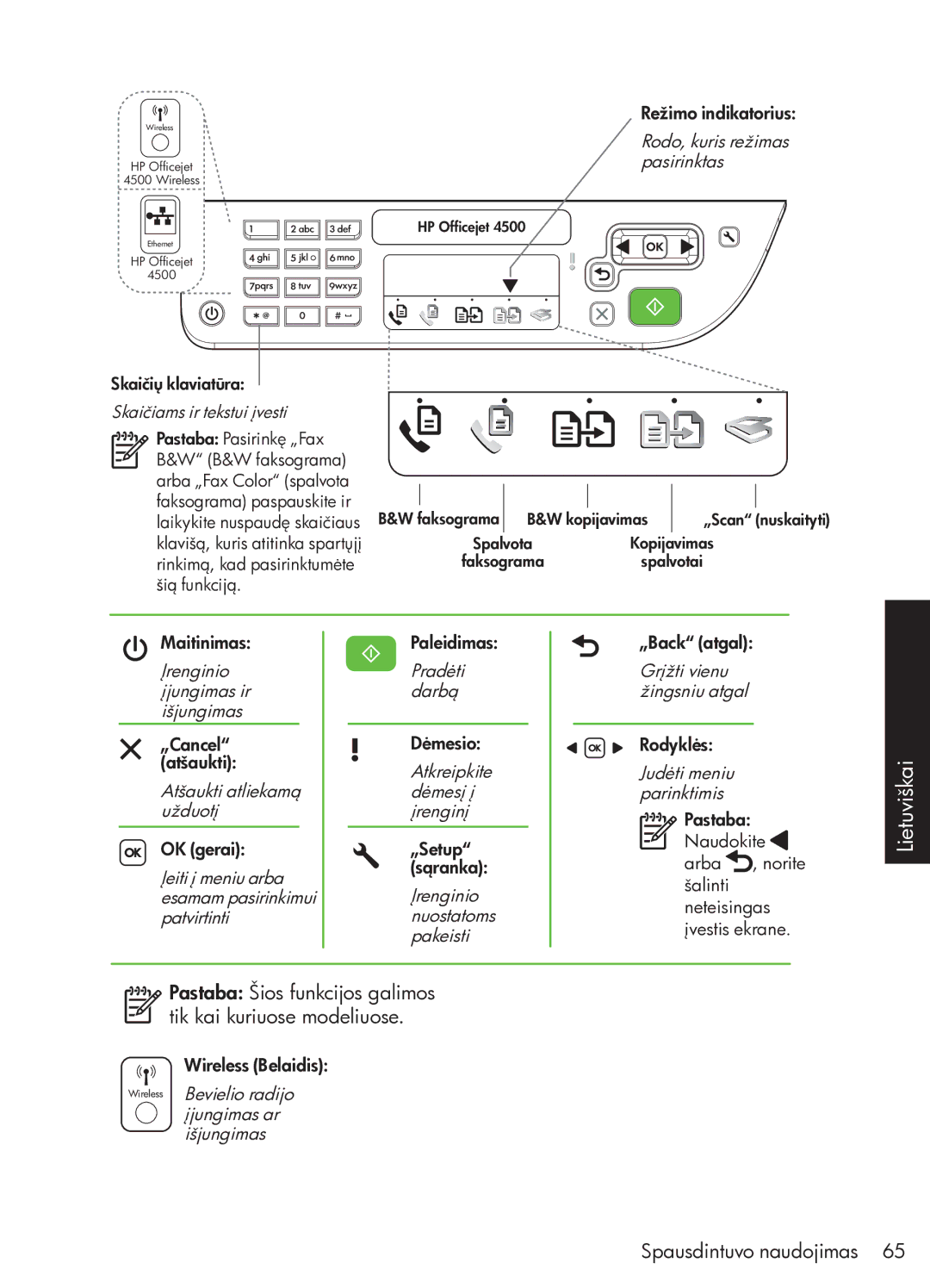 HP G510 manual Įrenginio įjungimas ir išjungimas 