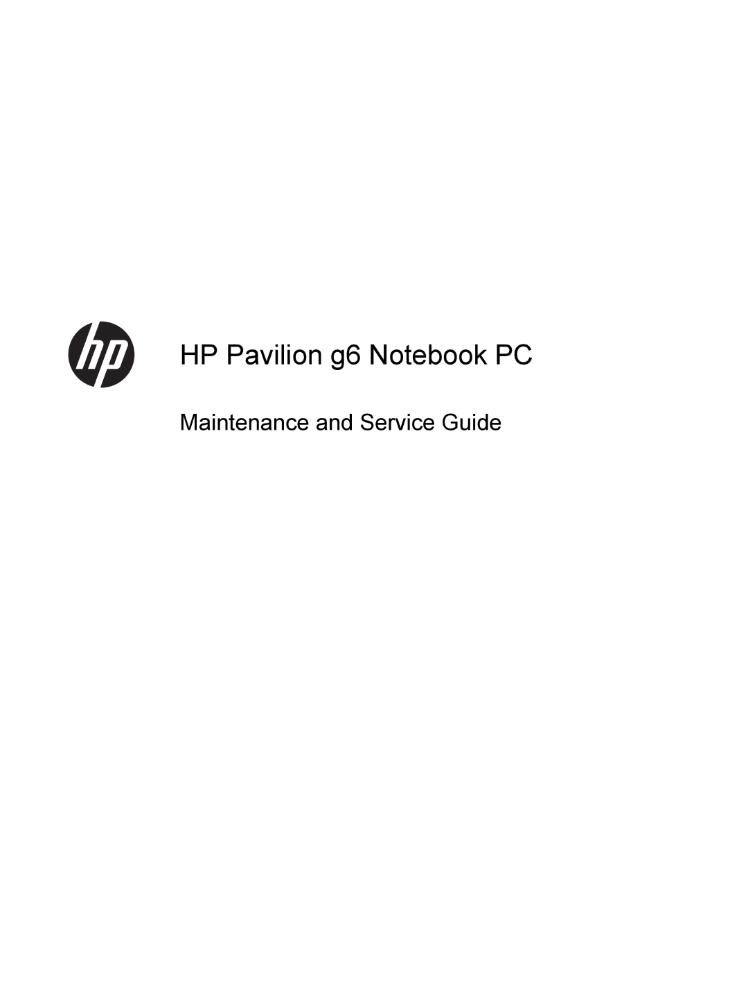 HP g6-1b6n8r QA059UAR#ABA manual HP Pavilion g6 Notebook PC 