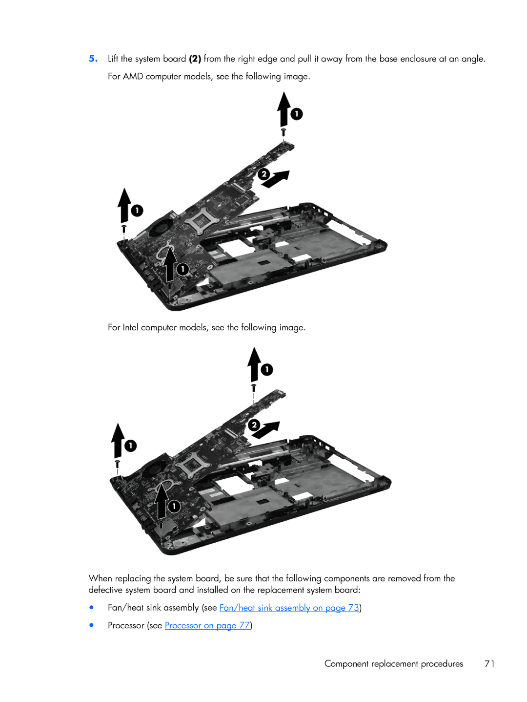 HP G6 B9P54UA manual Component replacement procedures 