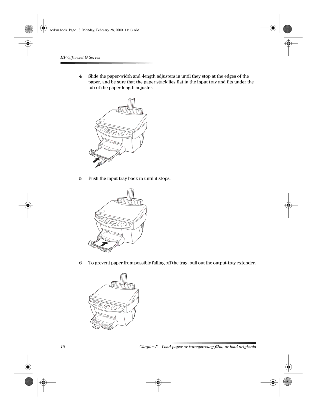 HP g95, g85xi, g55xi manual AvPrn.book Page 18 Monday, February 28, 2000 1113 AM 