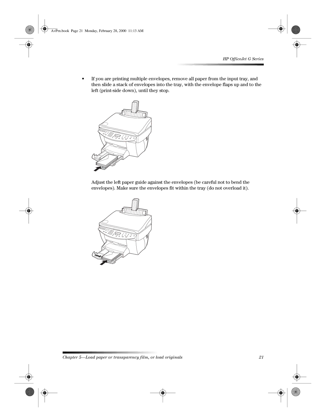 HP g85xi, g95, g55xi manual AvPrn.book Page 21 Monday, February 28, 2000 1113 AM 