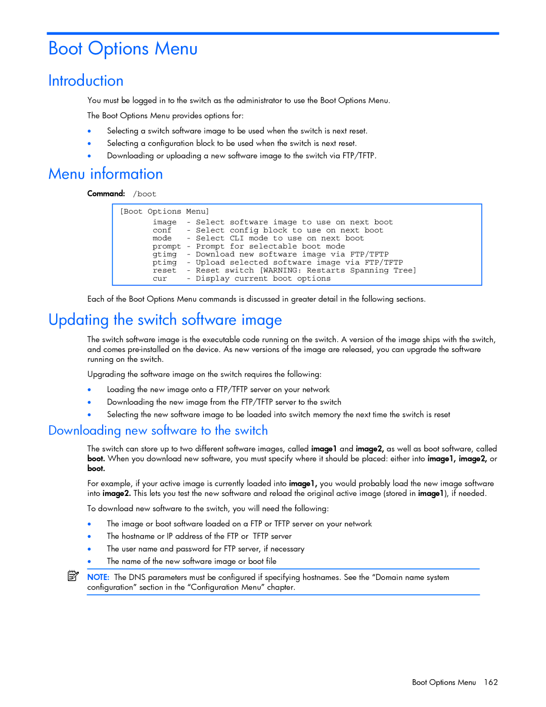 HP GbE2c manual Updating the switch software image, Downloading new software to the switch 