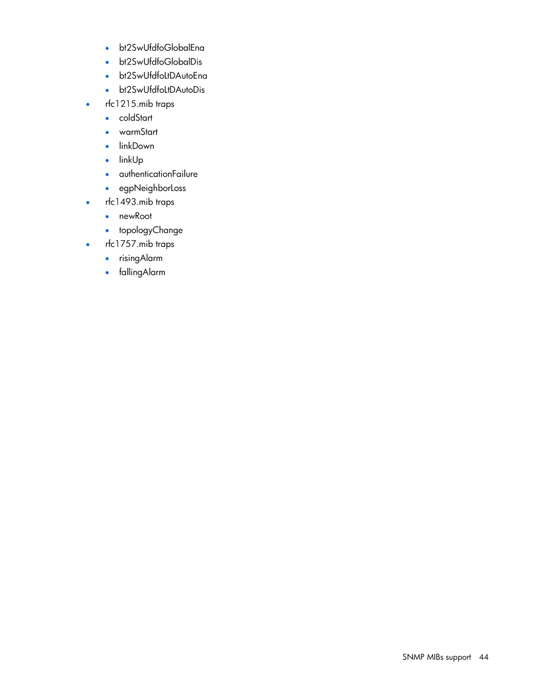 HP GbE2c manual Snmp MIBs support 