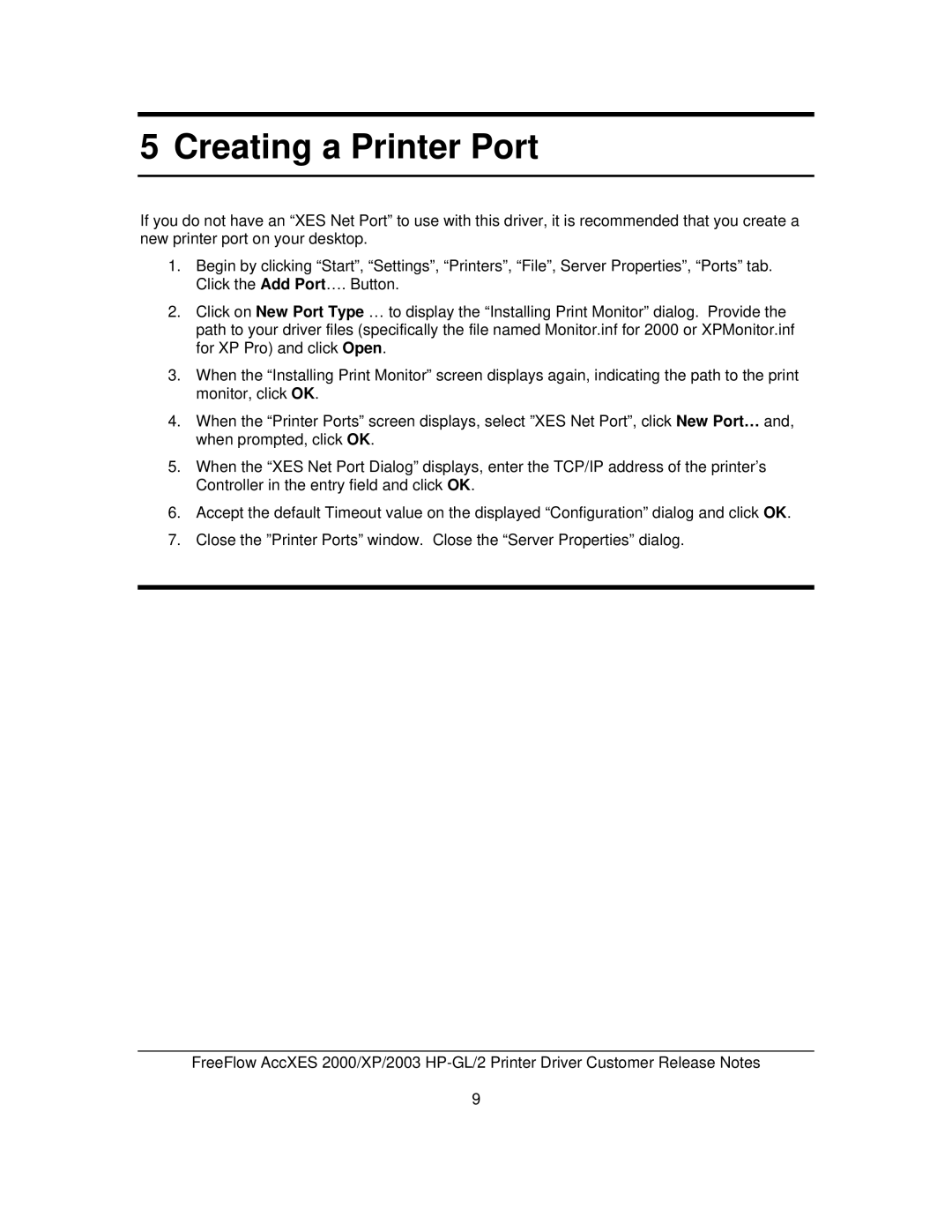 HP GL/2 manual Creating a Printer Port 