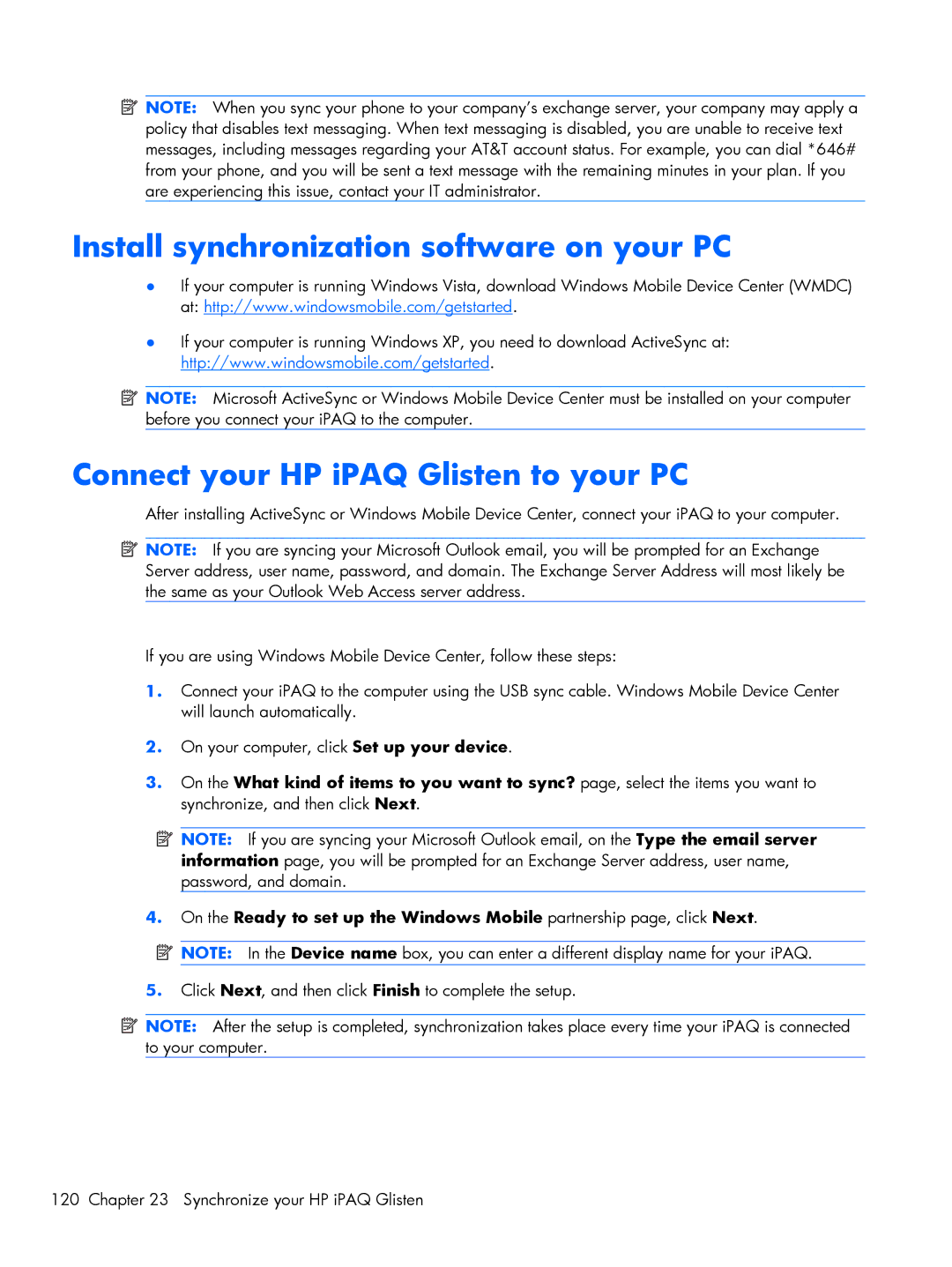 HP Glisten-AT&T manual 