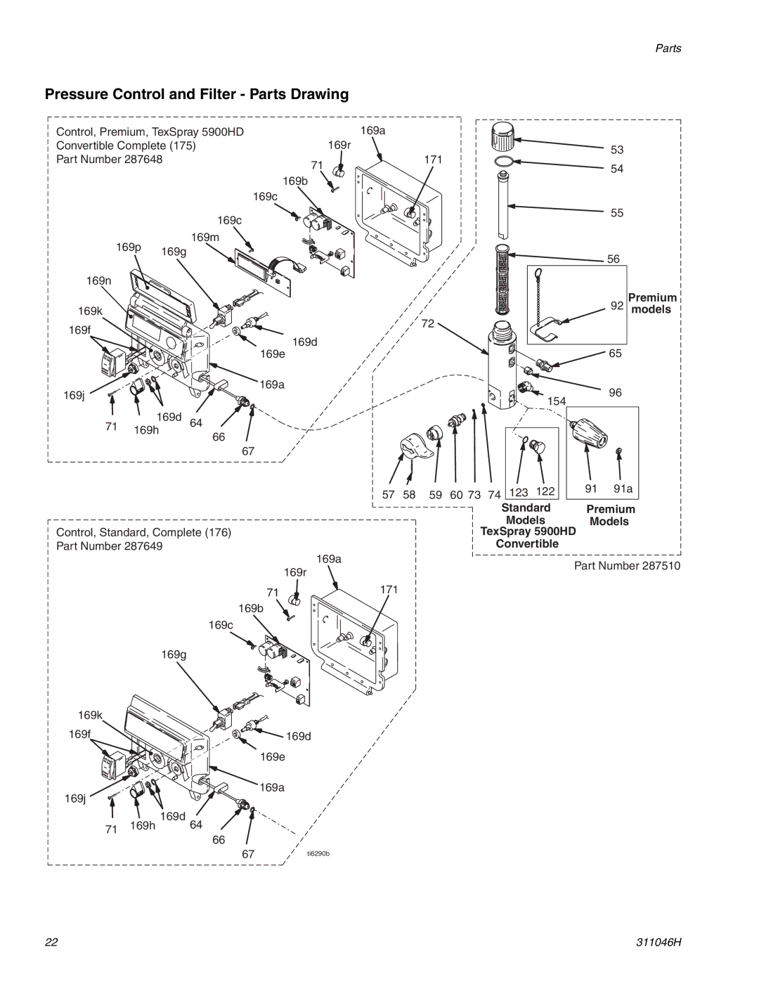 HP GMAX 5900 manual Pressure Control and Filter Parts Drawing, #Onvertible #Ompletem 