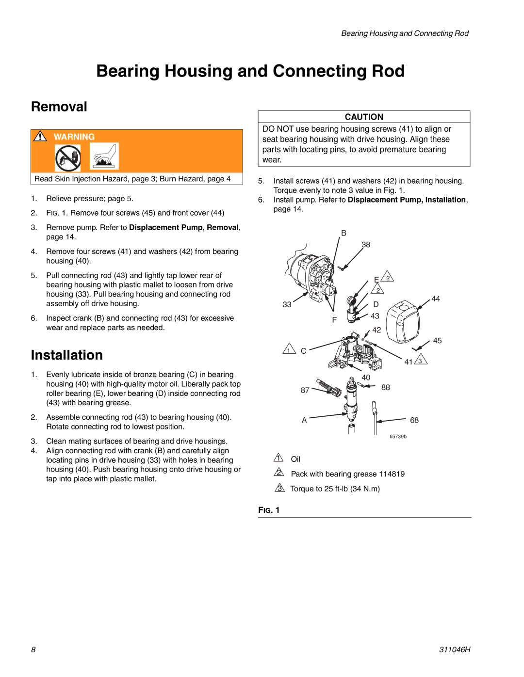 HP GMAX 5900 manual Bearing Housing and Connecting Rod, Removal, Installation 