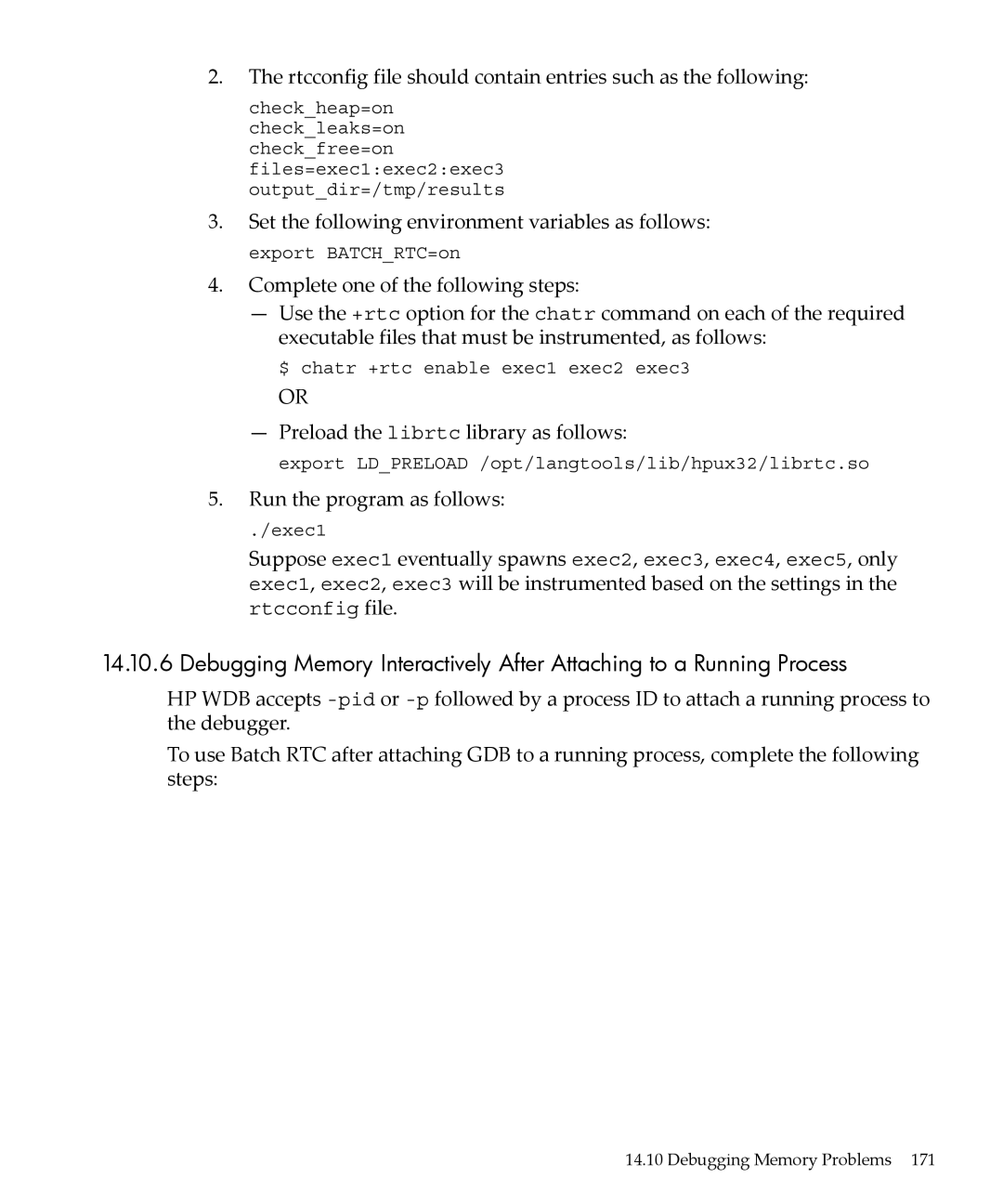 HP gnu source-level debugger 5992-4701 manual Rtcconfig file should contain entries such as the following 