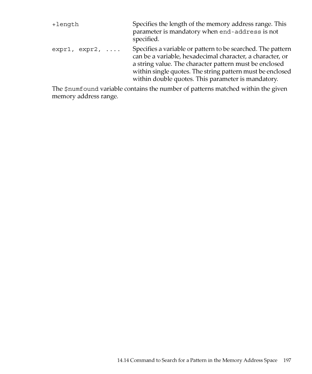 HP gnu source-level debugger 5992-4701 manual Specifies the length of the memory address range. This 