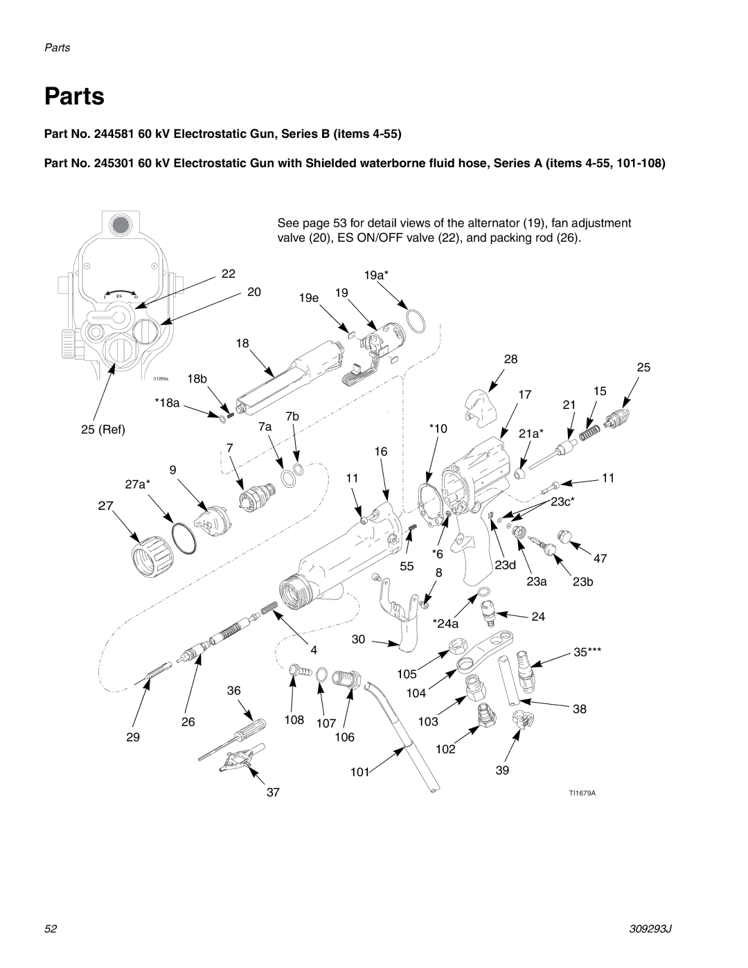 HP GRACO OR PRO TI1681A manual Parts 