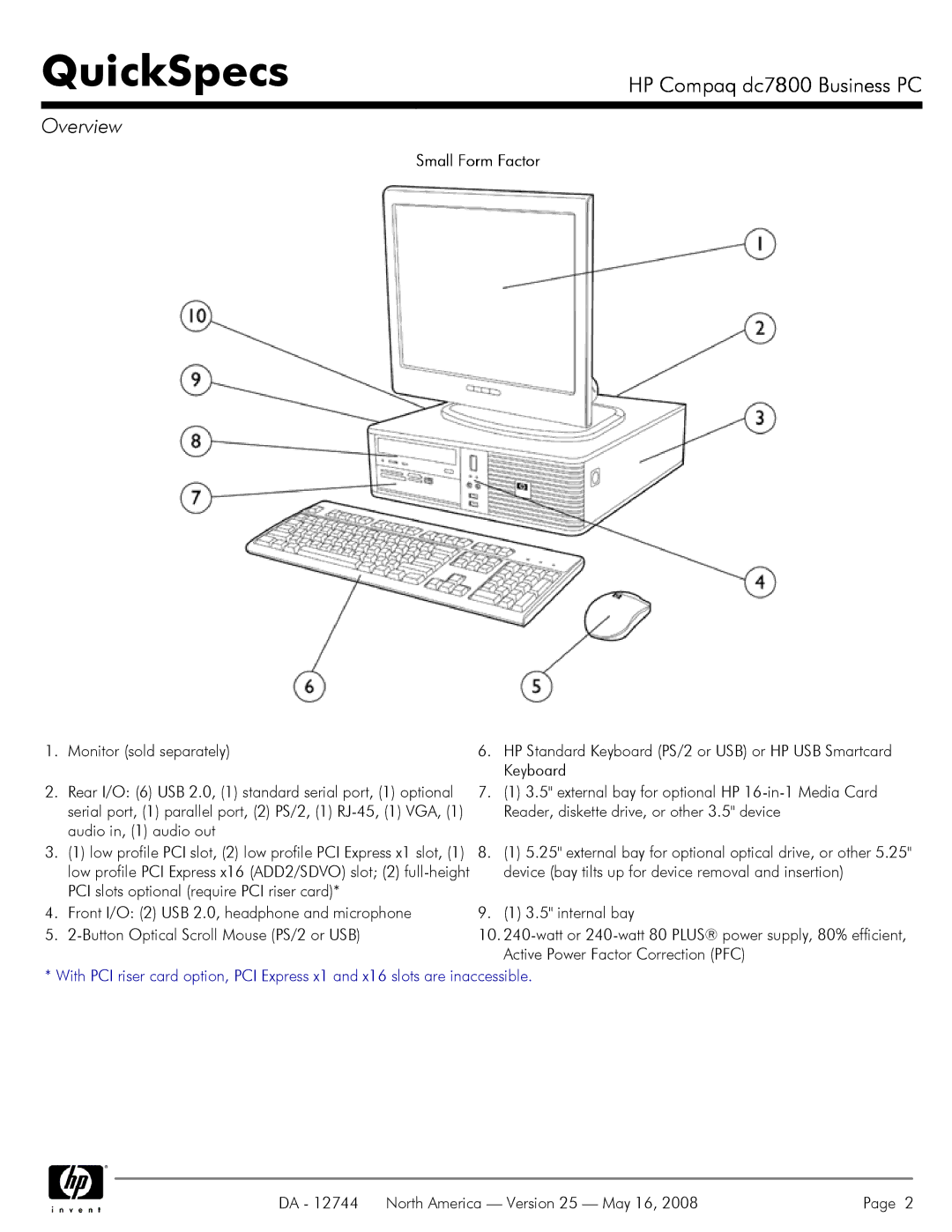 HP Gtech G-Technology G-Drive Mobile 1 Tb External Hard Drive DC7800 manual Small Form Factor, Keyboard 