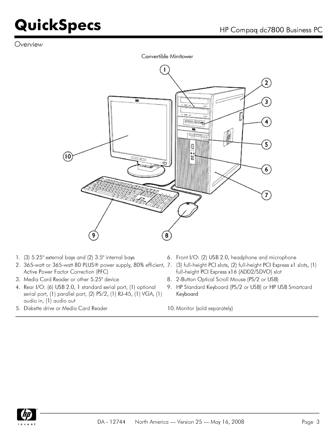 HP Gtech G-Technology G-Drive Mobile 1 Tb External Hard Drive DC7800 manual Convertible Minitower 