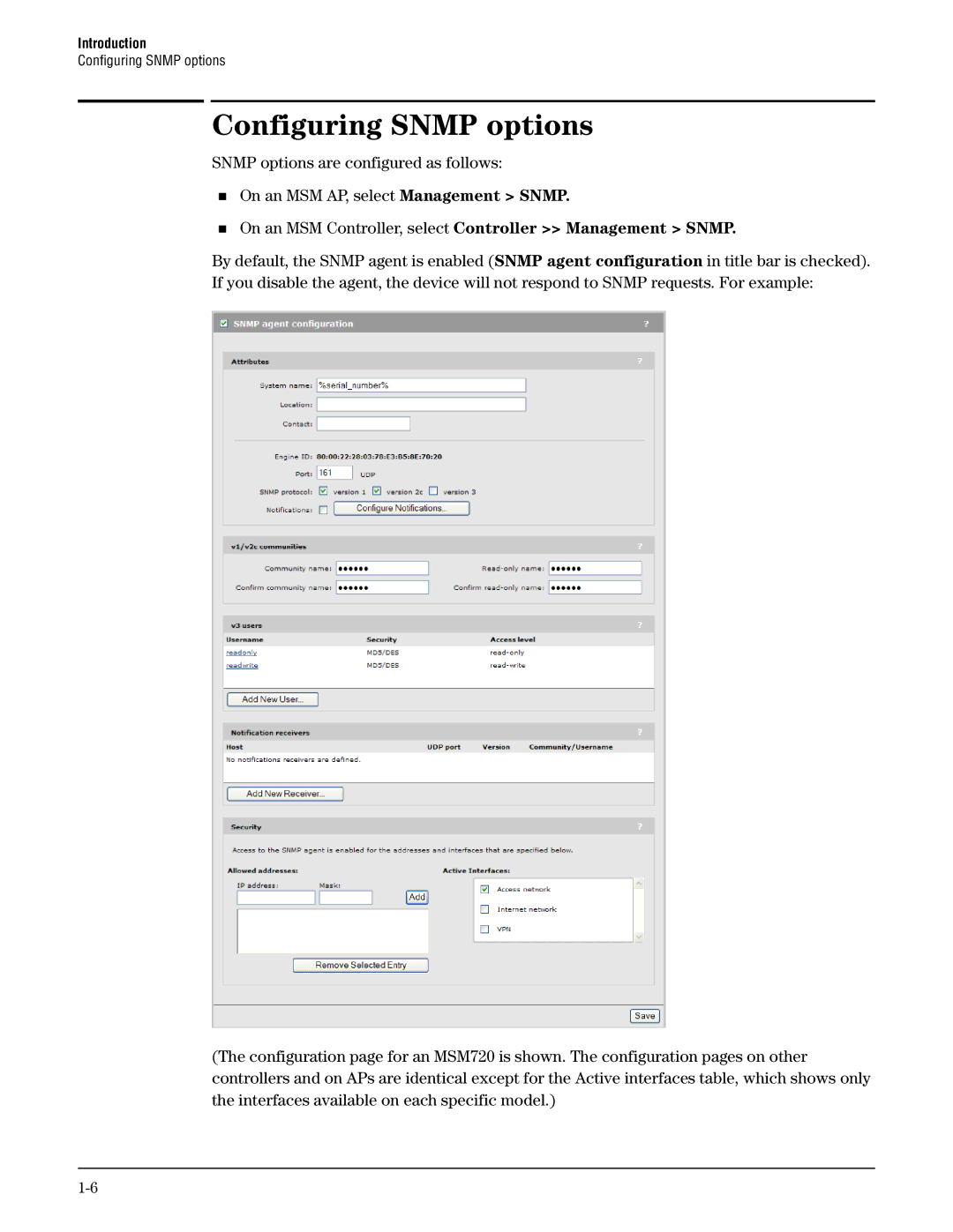 HP Guest Management Software manual Configuring Snmp options 