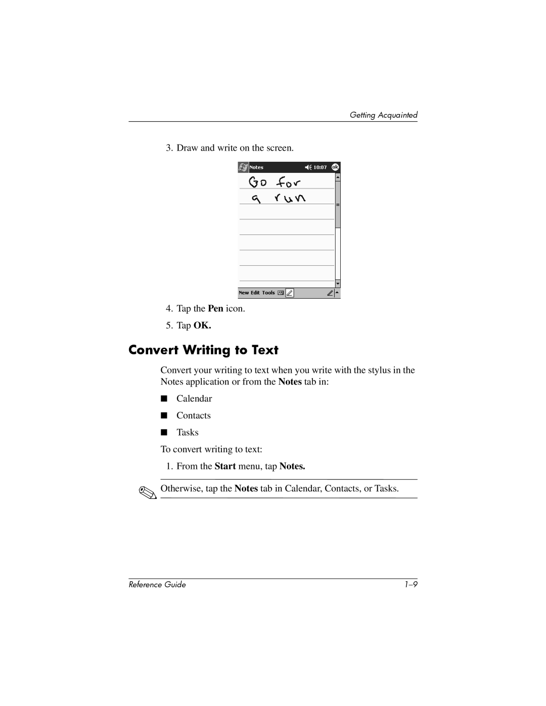 HP H1910e manual Convert Writing to Text 