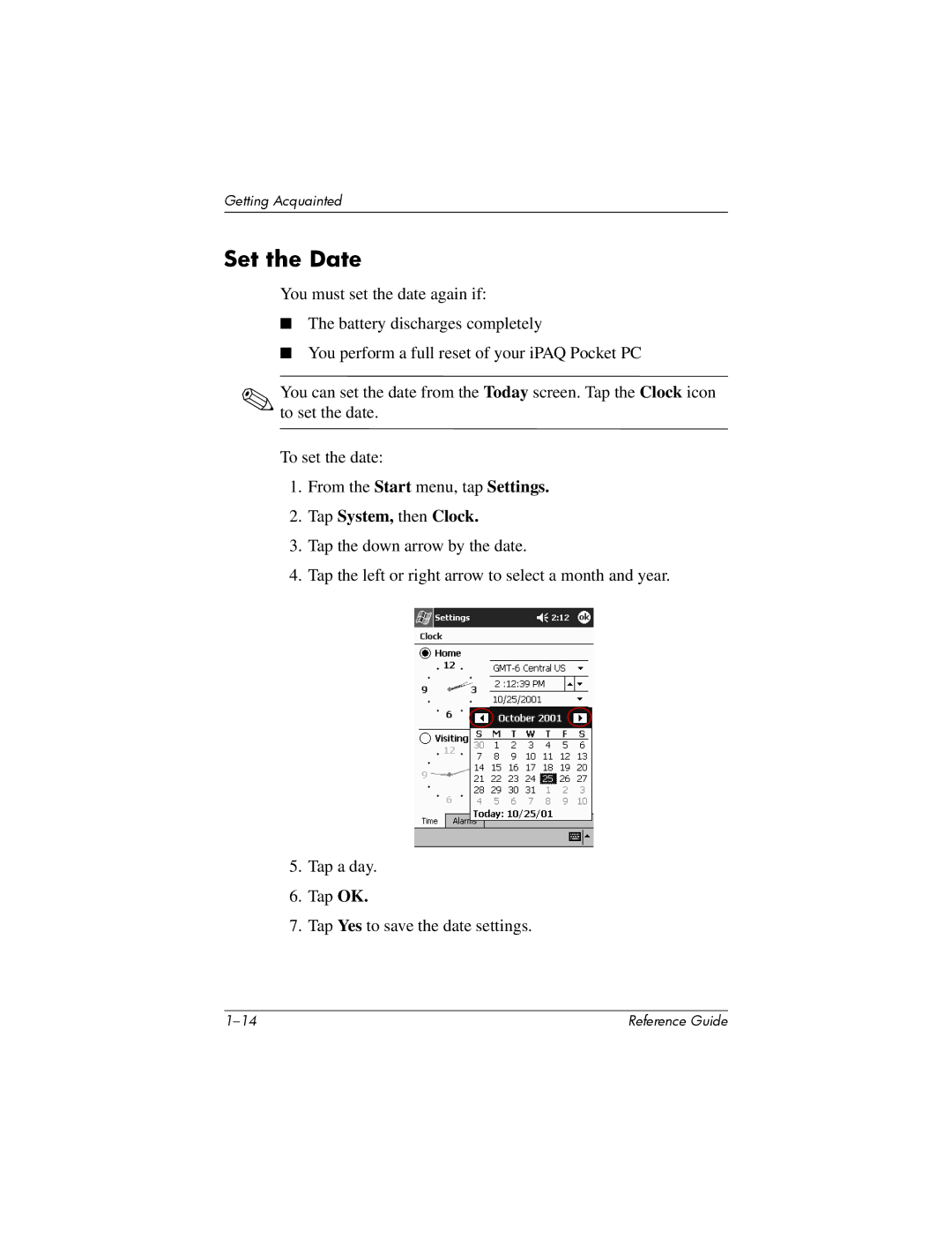 HP H1910e manual Set the Date, Tap System, then Clock 