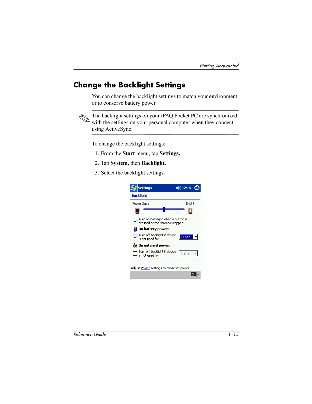 HP H1910e manual Change the Backlight Settings, Tap System, then Backlight 