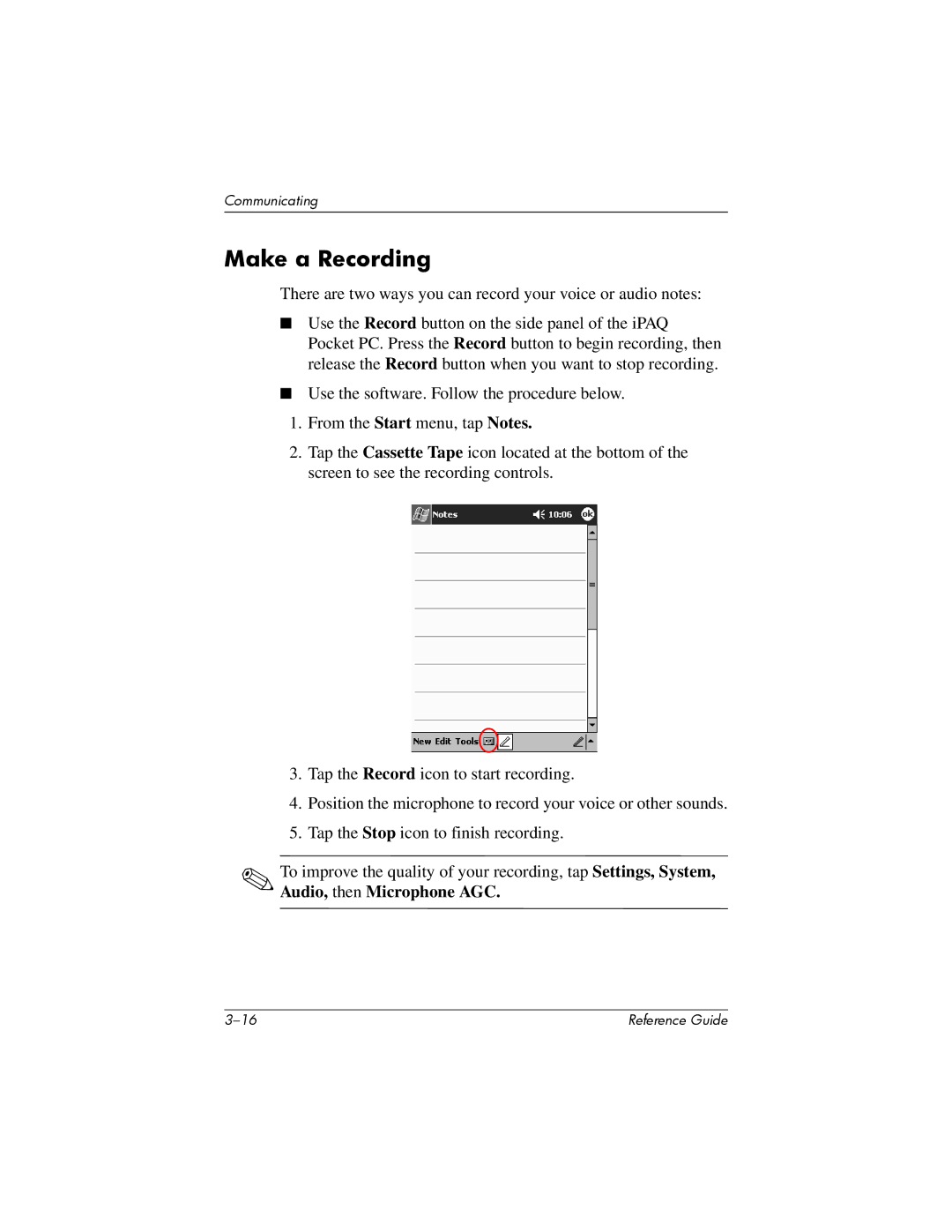 HP H1910e manual Make a Recording 