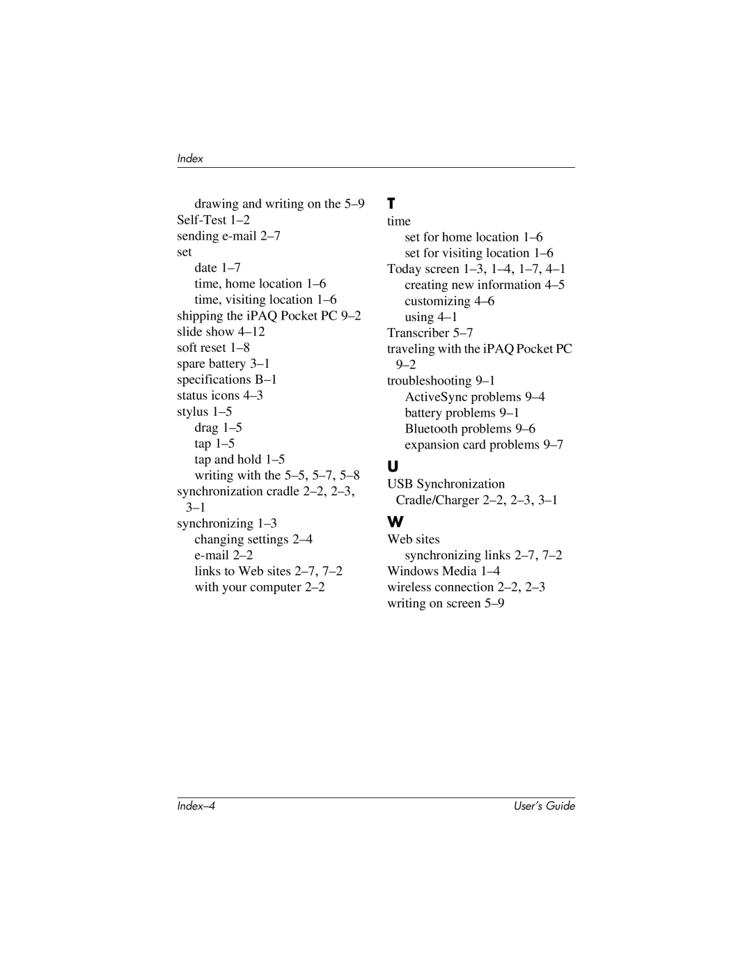 HP h1937, h1945, h1940, h1935 manual Index-4 