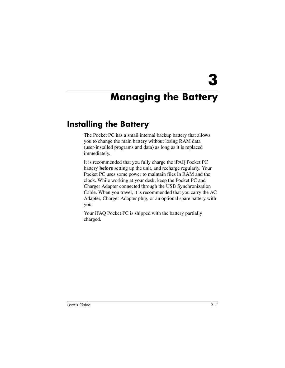 HP h1940, h1945, h1937, h1935 manual Managing the Battery, Installing the Battery 