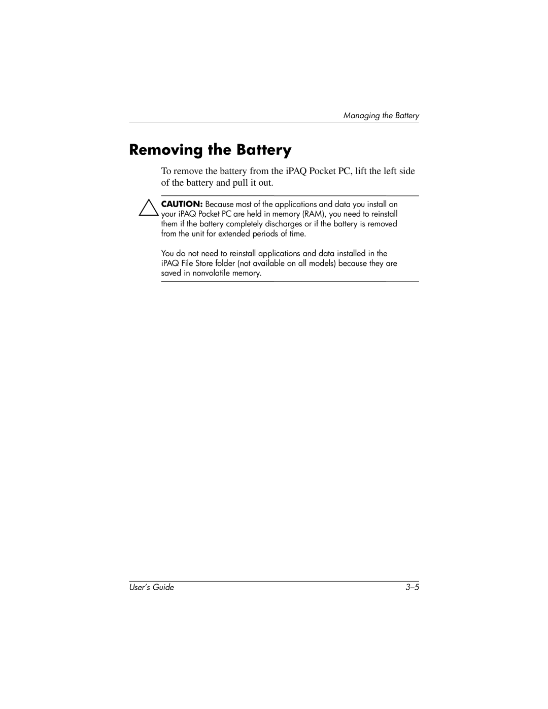 HP h1940, h1945, h1937, h1935 manual Removing the Battery 