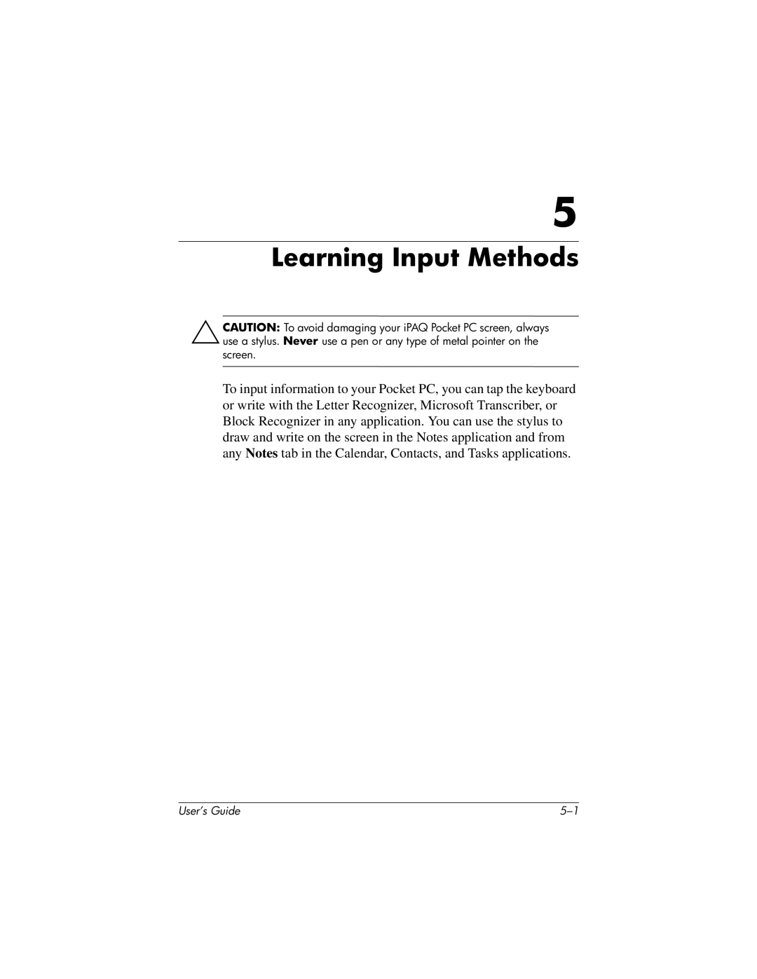 HP h1940, h1945, h1937, h1935 manual Learning Input Methods 