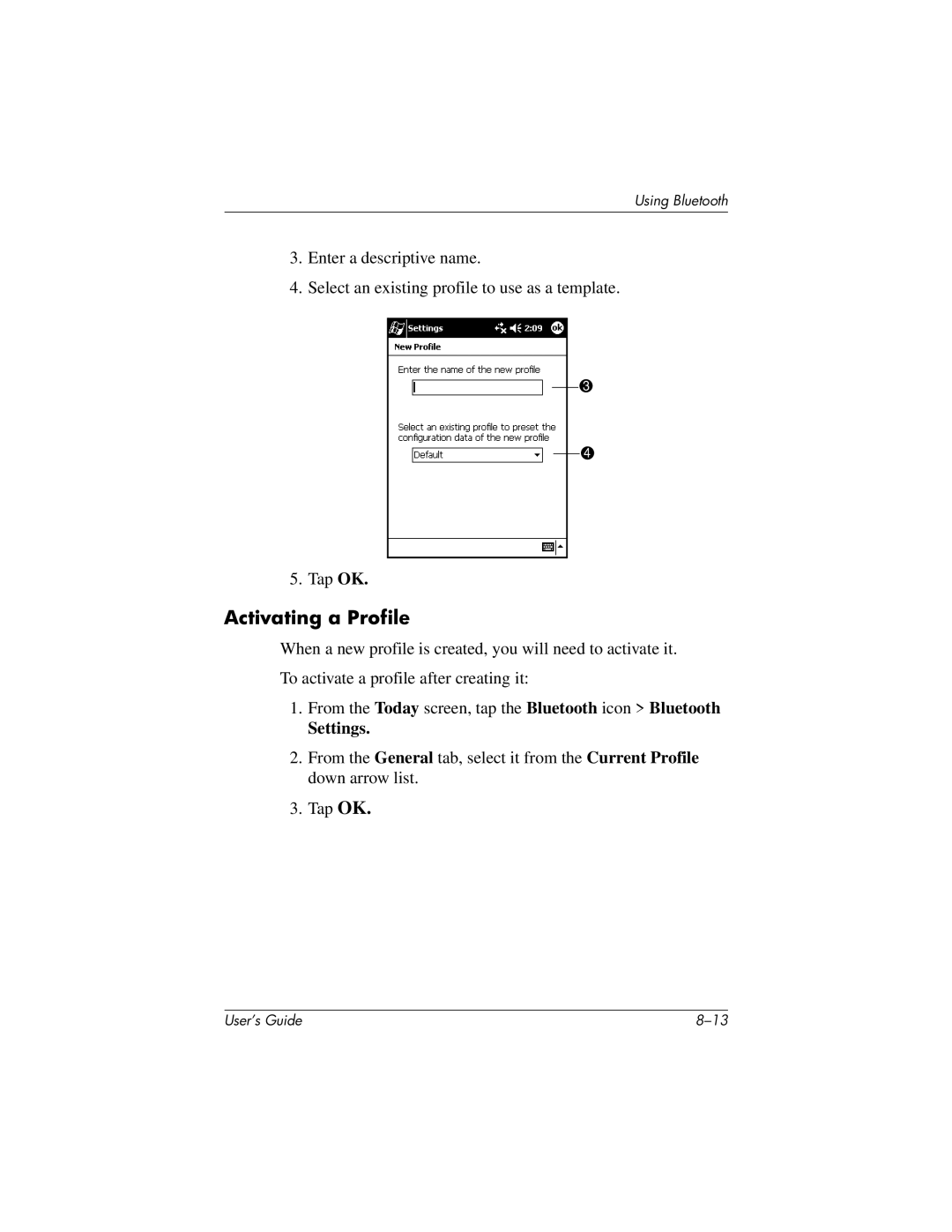 HP h1935, h1945, h1940, h1937 manual Activating a Profile, Settings 