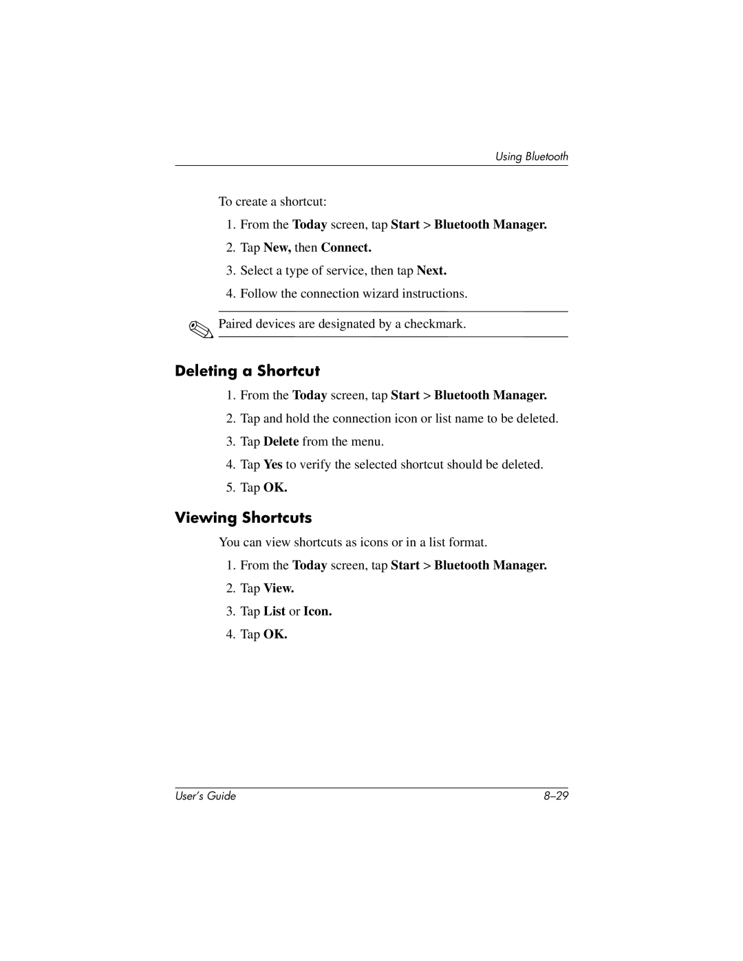 HP H2200 manual Deleting a Shortcut, Viewing Shortcuts 