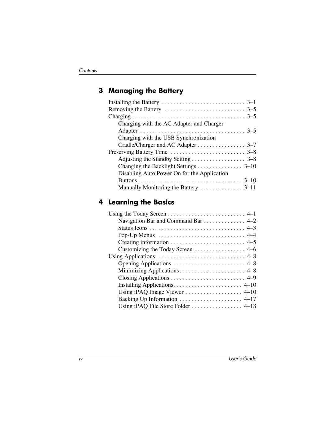 HP H2200 manual Managing the Battery, Learning the Basics 