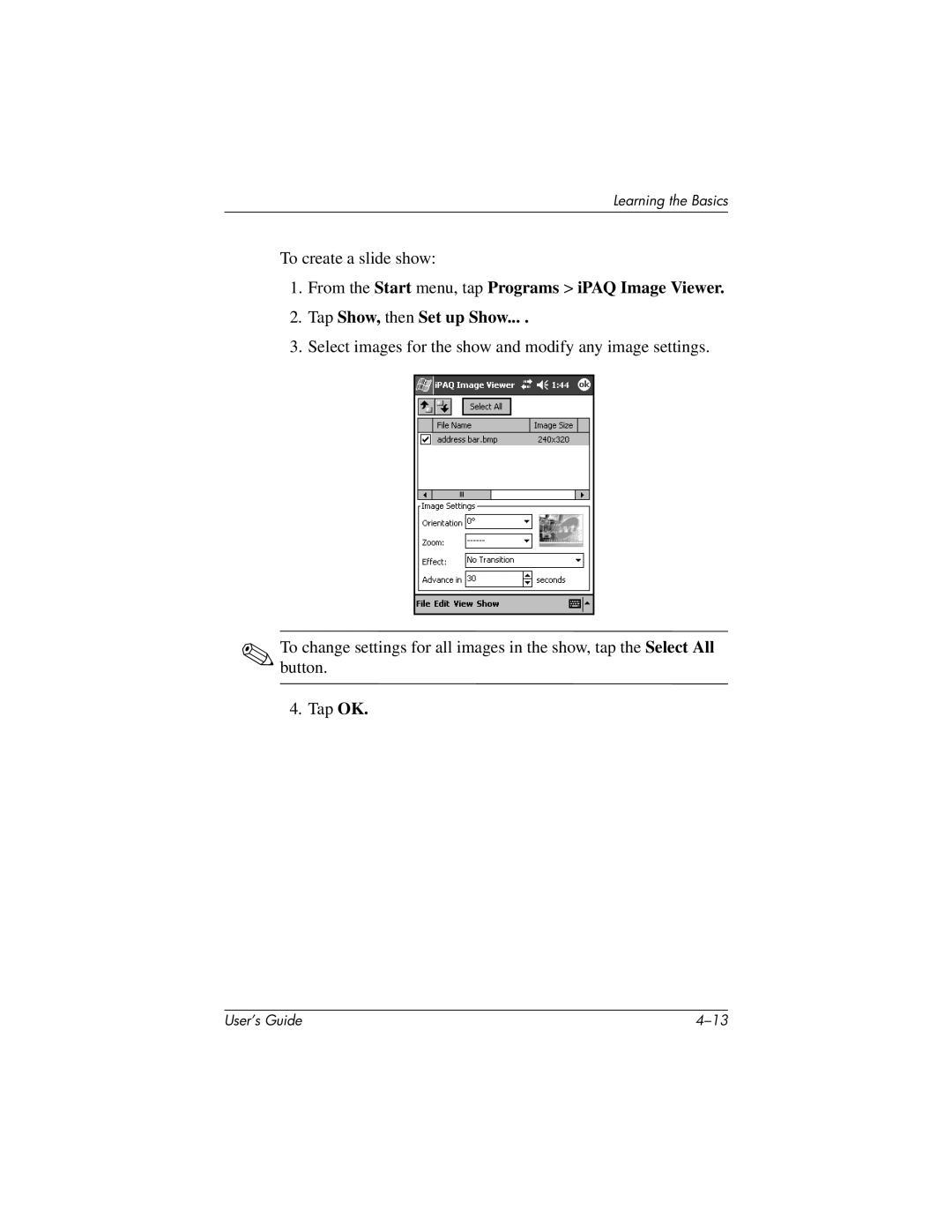 HP H2200 manual To create a slide show 