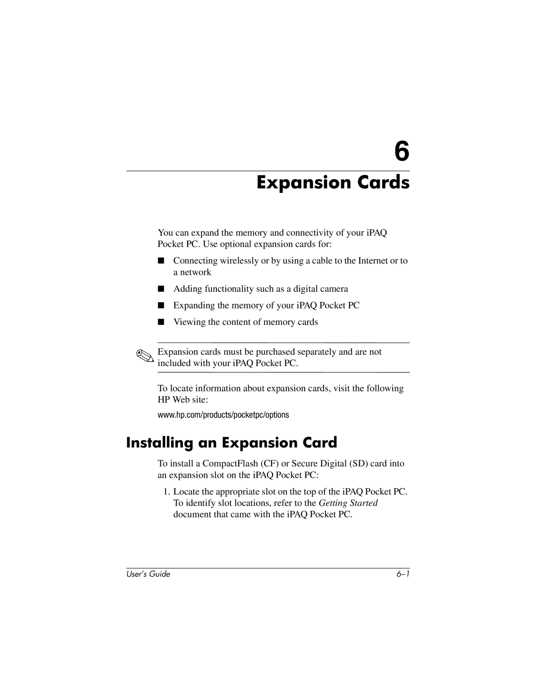 HP H2200 manual Expansion Cards, Installing an Expansion Card 