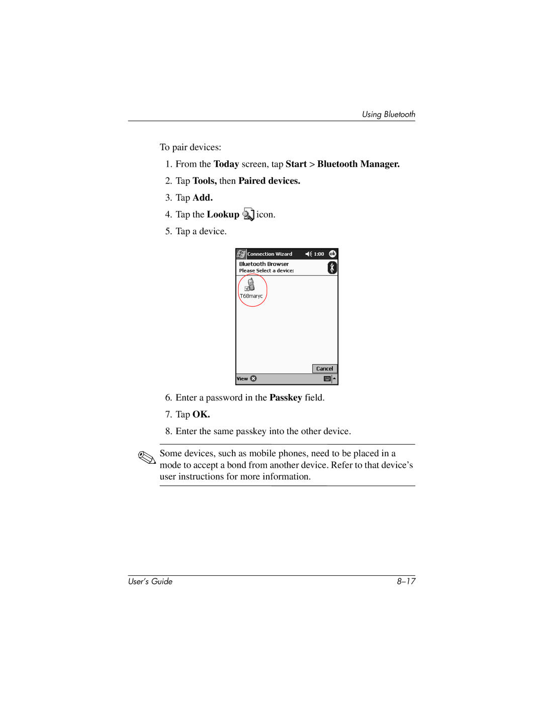 HP H2200 manual To pair devices 