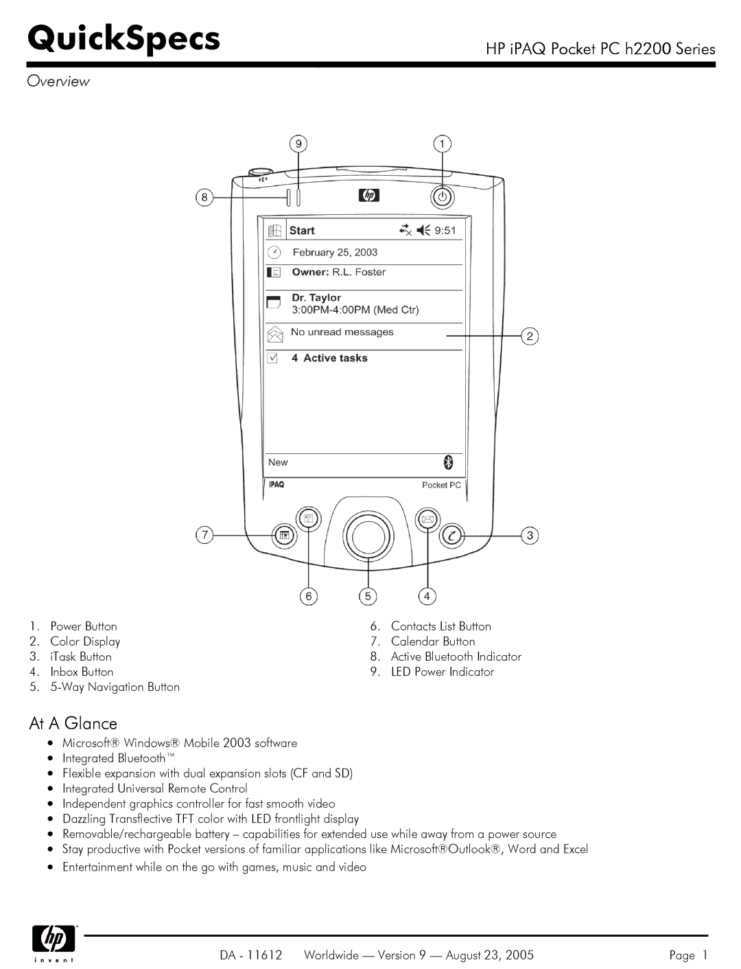 HP H2200 manual QuickSpecs, Overview 