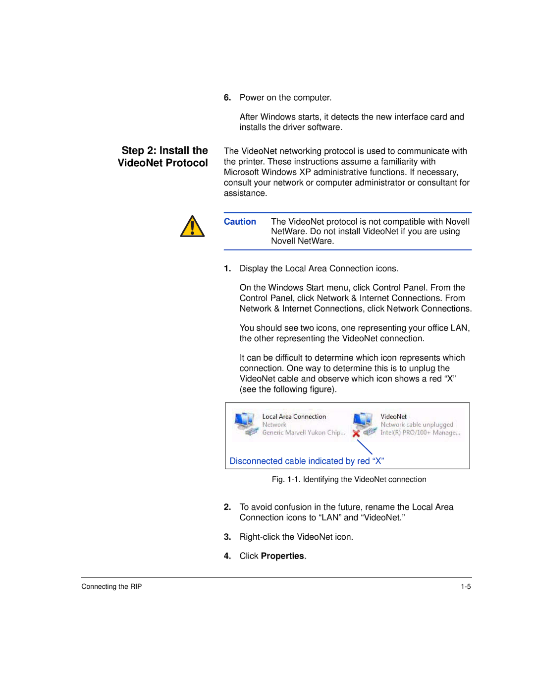 HP H45000, H35000 manual Install the VideoNet Protocol, Click Properties 