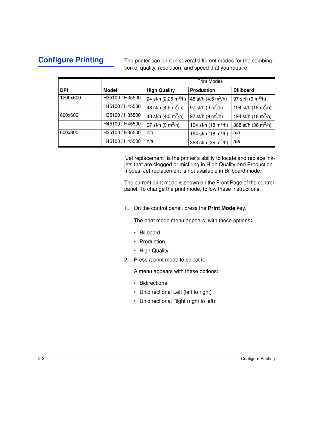 HP H35000, H45000 manual Configure Printing, Dpi 