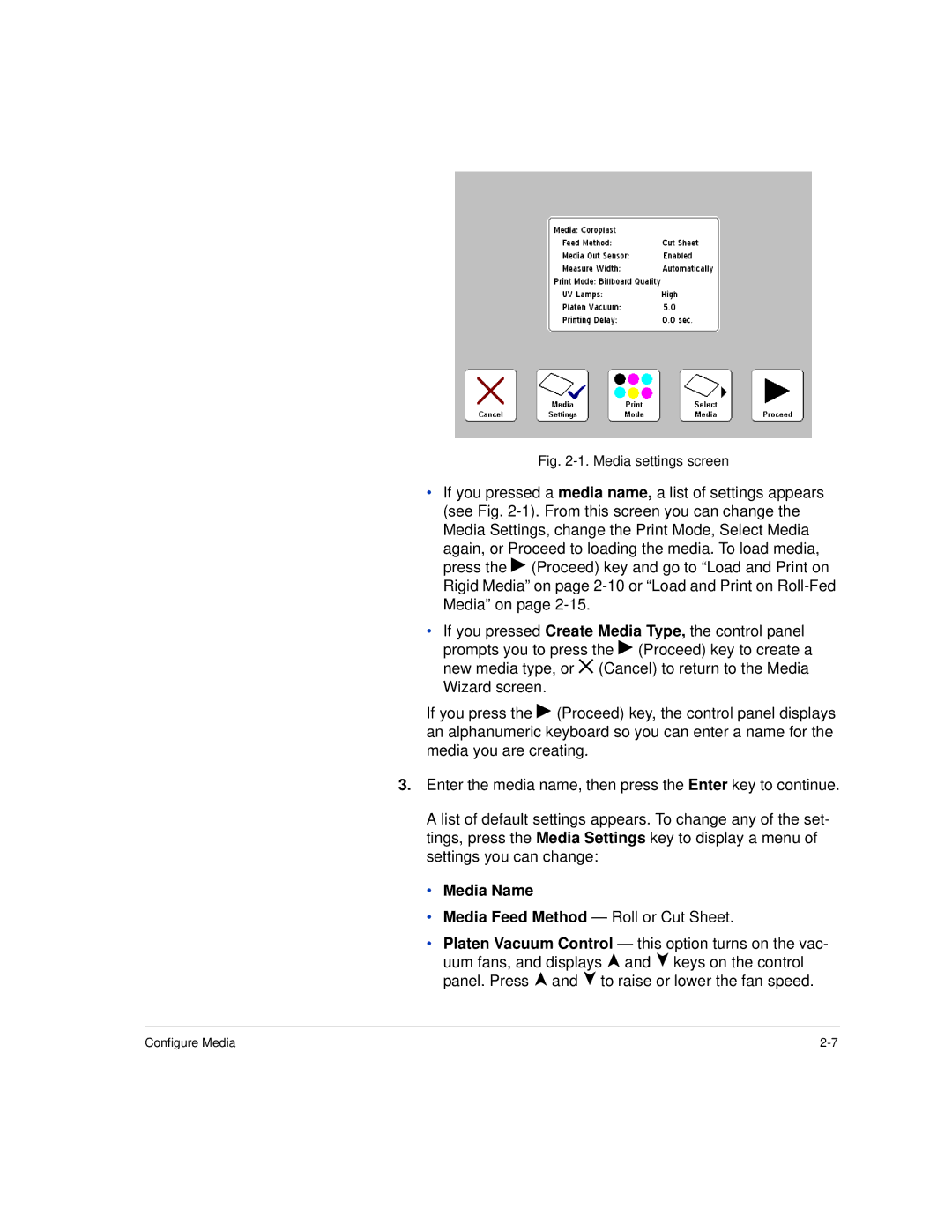 HP H45000, H35000 manual Media Name, Media settings screen 