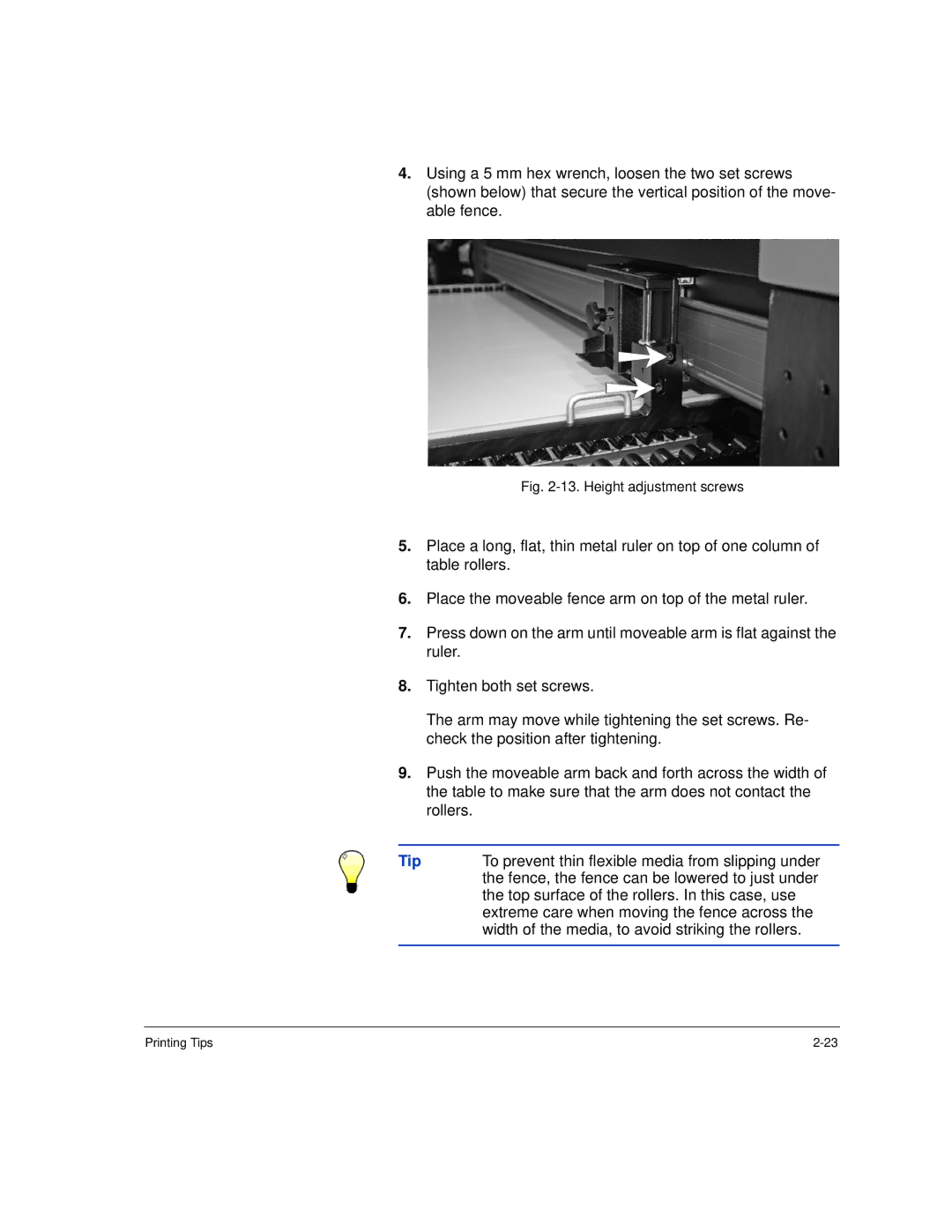 HP H45000, H35000 manual To prevent thin flexible media from slipping under 