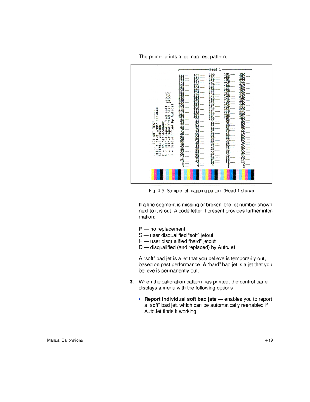 HP H45000, H35000 manual Printer prints a jet map test pattern 