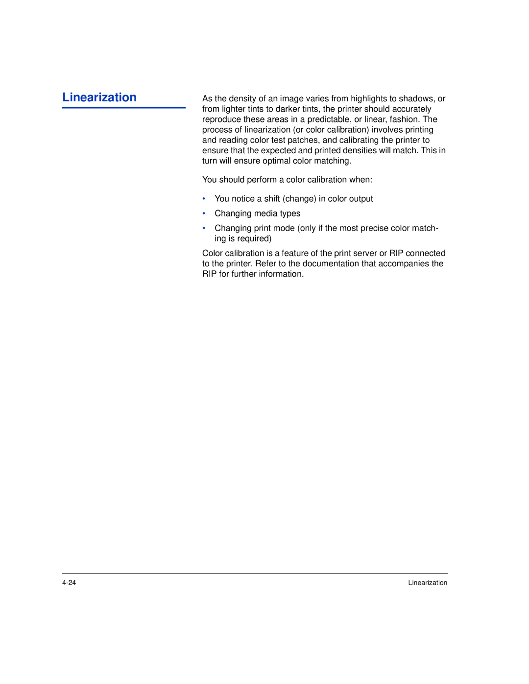 HP H35000, H45000 manual Linearization 