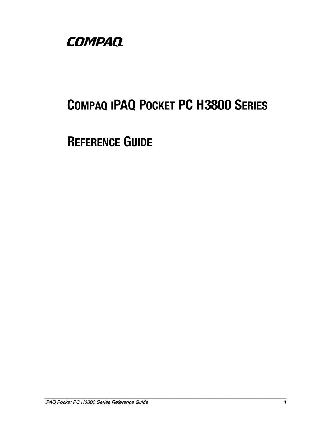 HP H3800 e manual Compaq Ipaq Pocket PC H3800 Series Reference Guide 