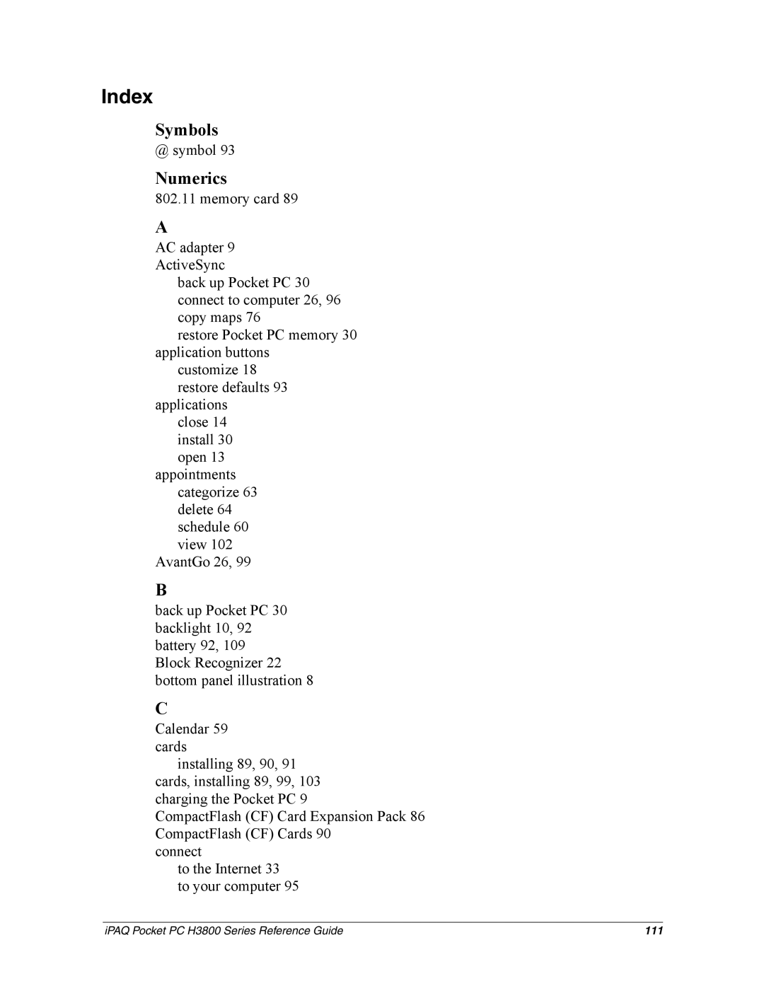 HP H3800 e manual Index, Numerics 